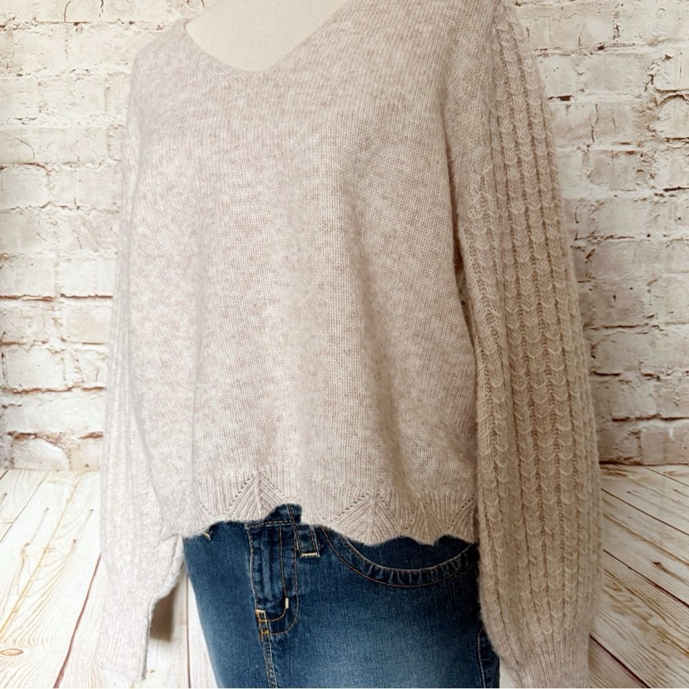 Frye boxy balloon sleeve sweater wool blend